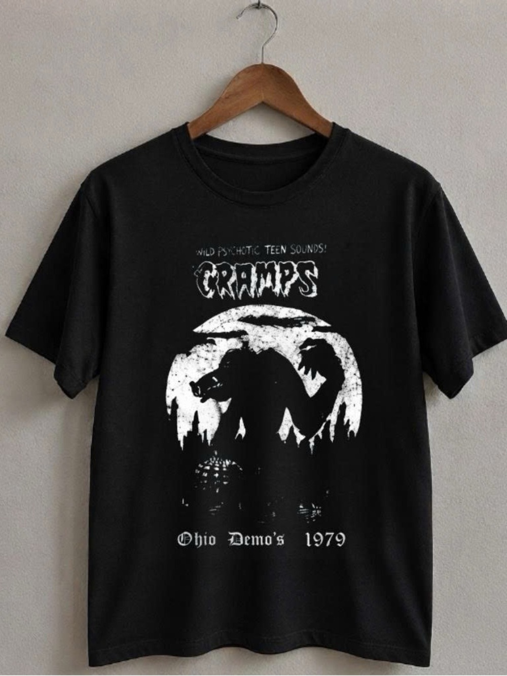 The Cramps 'Ohio Demos 1979' Black Graphic T-Shirt